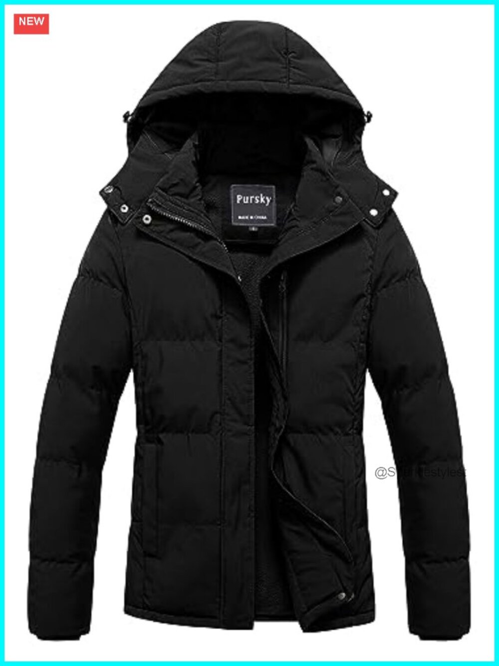 Women's Thicken Winter Parka Waterproof Cropped Puffer Coat Removable Hood